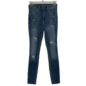 Hollister Women’s Ultra High-Rise Jeans Size 24 Classic Stretch Distressed 0S
